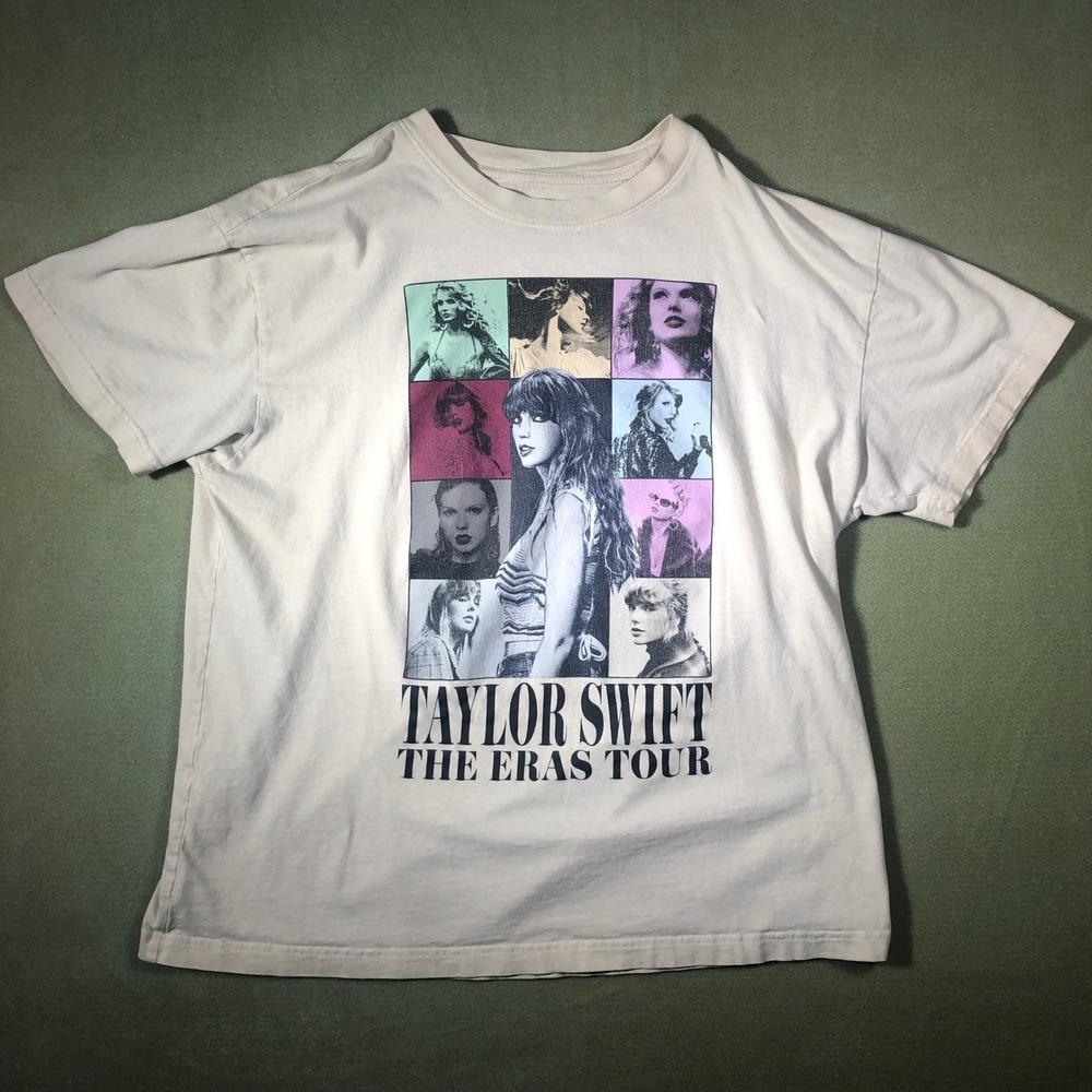 Taylor Swift The Eras Tour T-Shirt Unisex Large Beige Graphic Concert Merch L